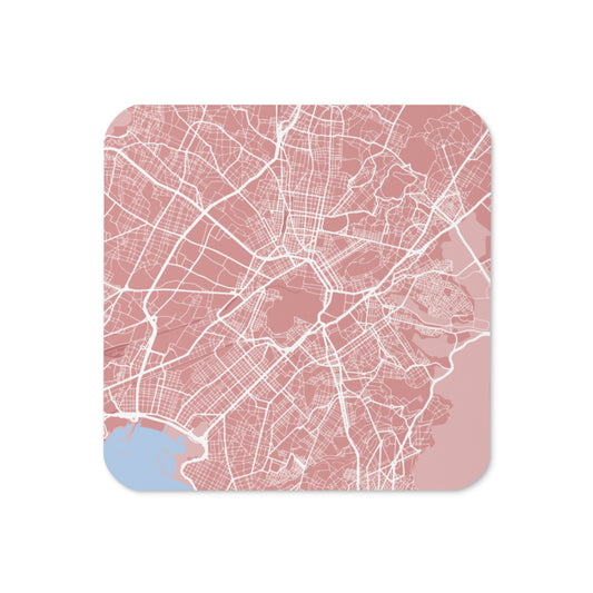 Map of Athens, Greece - Cork-back coaster