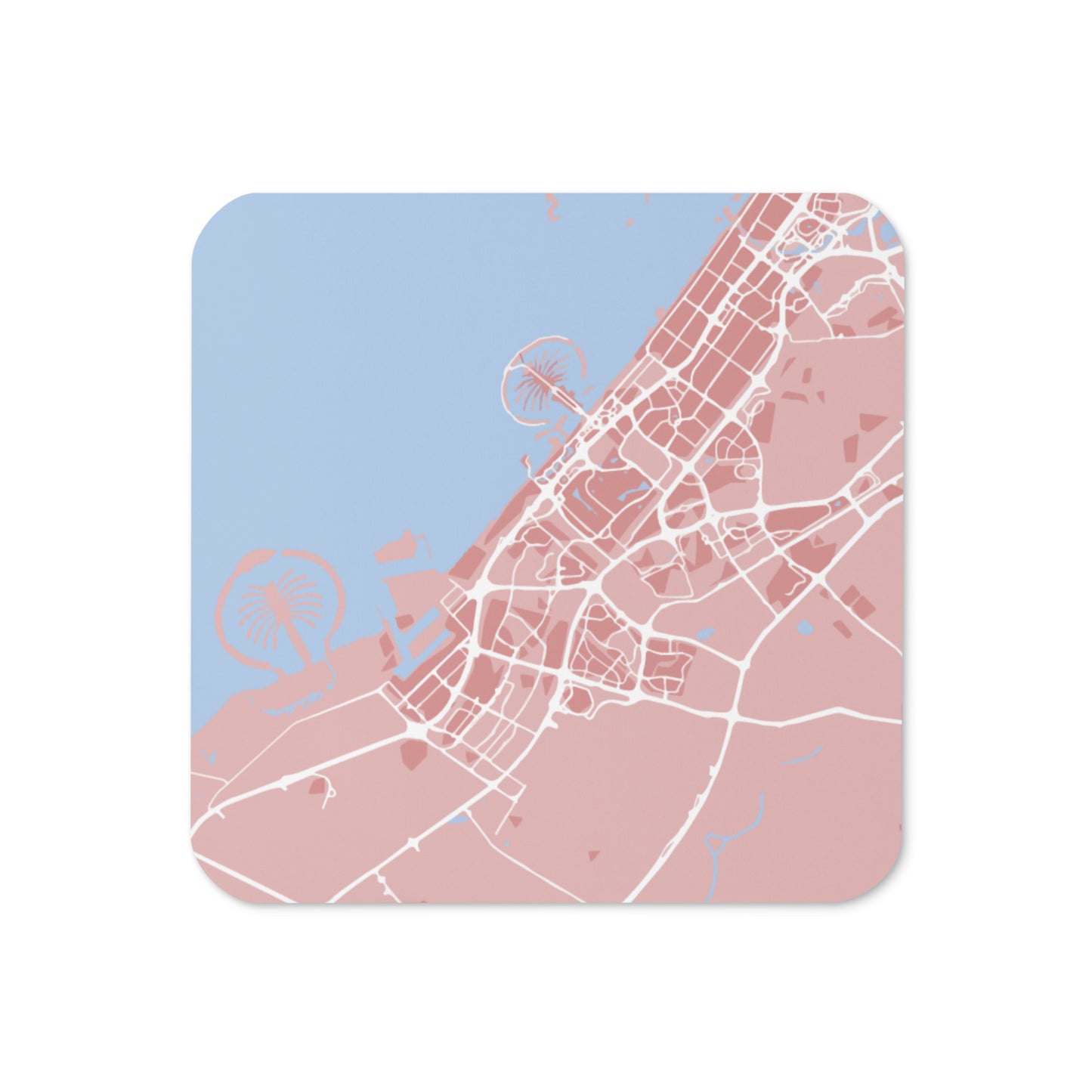 Map of Dubai, United Arab Emirates - Cork-back coaster