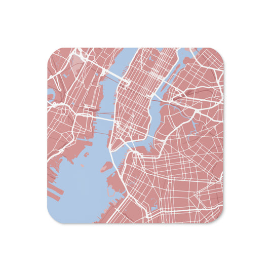 Map of New York, USA - Cork-back coaster