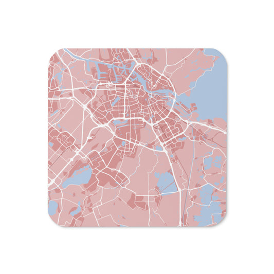 Map of Amsterdam, Netherlands - Cork-back coaster