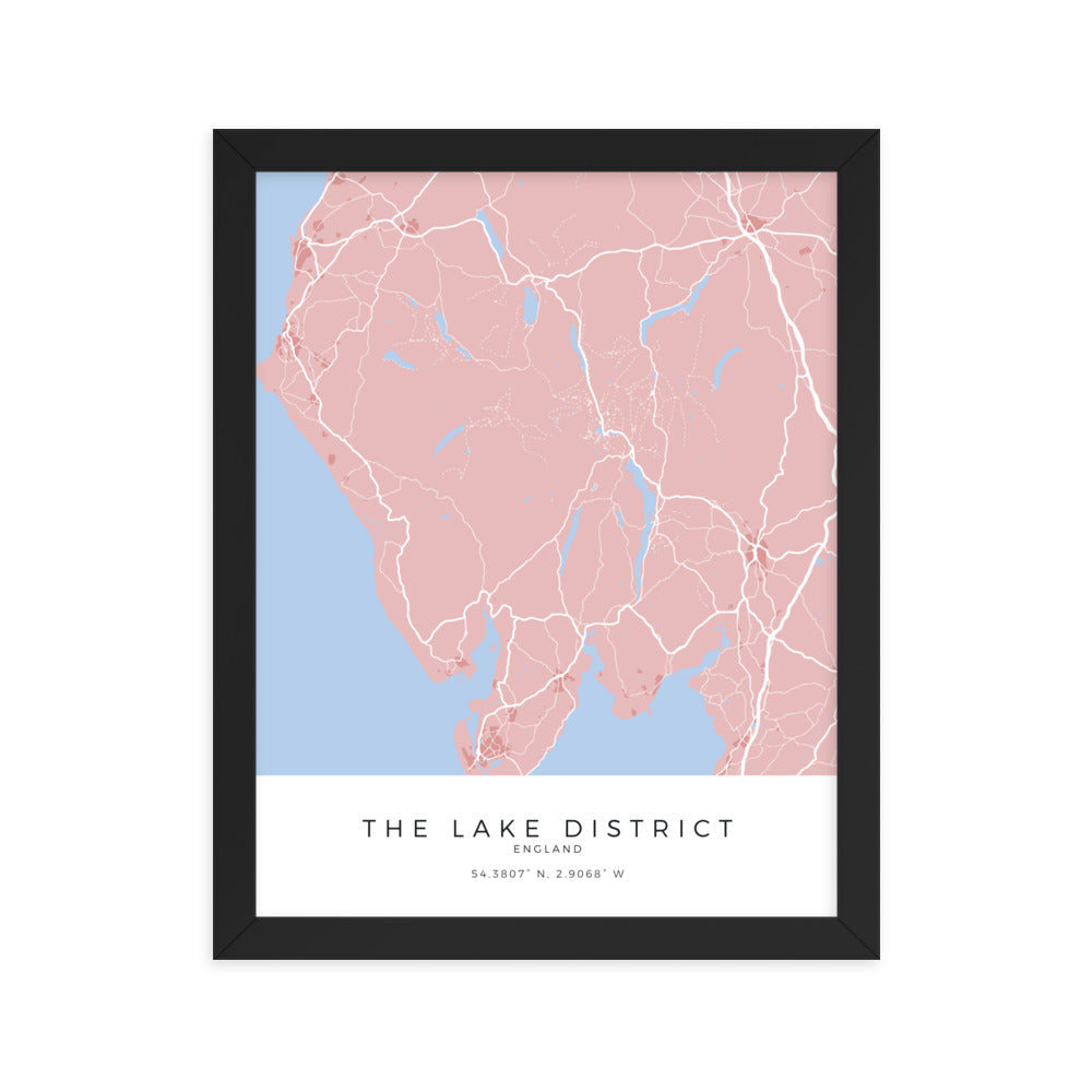 Map of the Lake District - Travel Wall Art