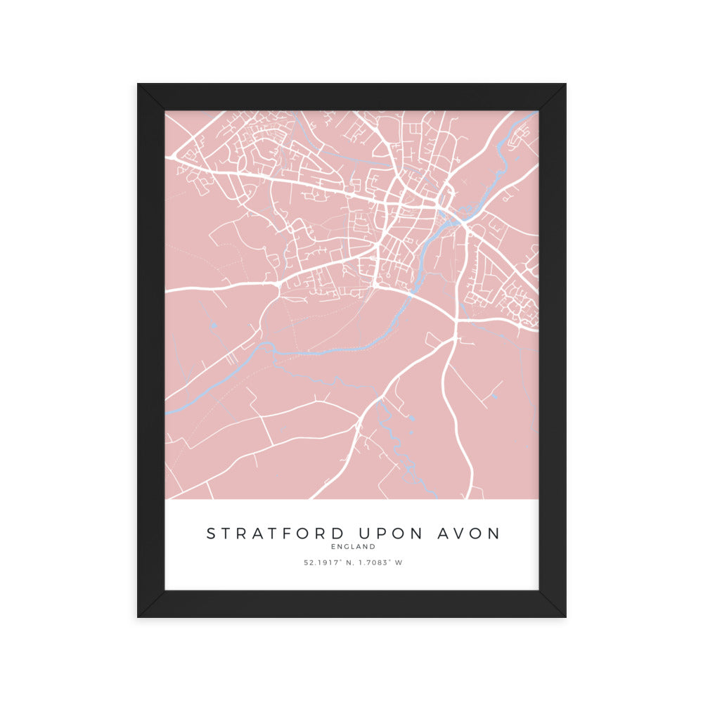 Map of Stratford upon Avon - Travel Wall Art