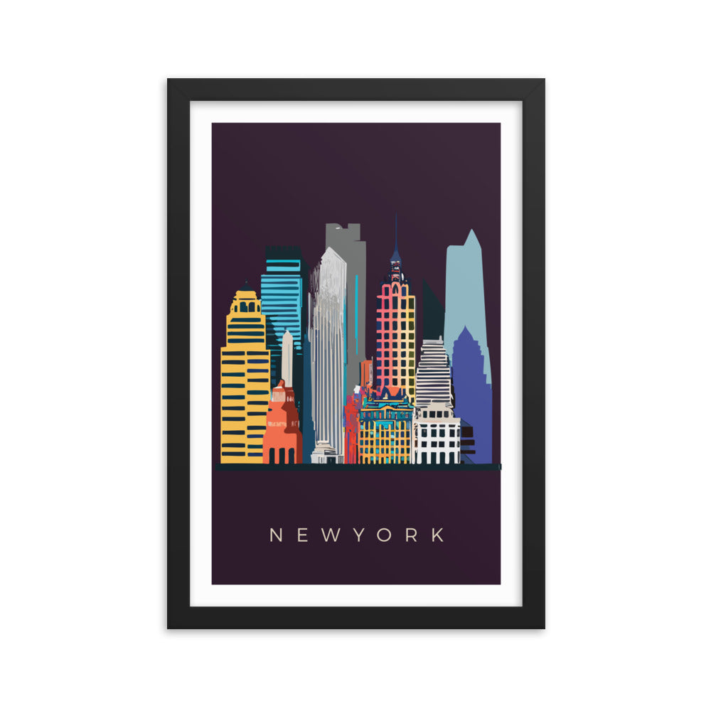 New York Skyline - Art Deco Framed Print