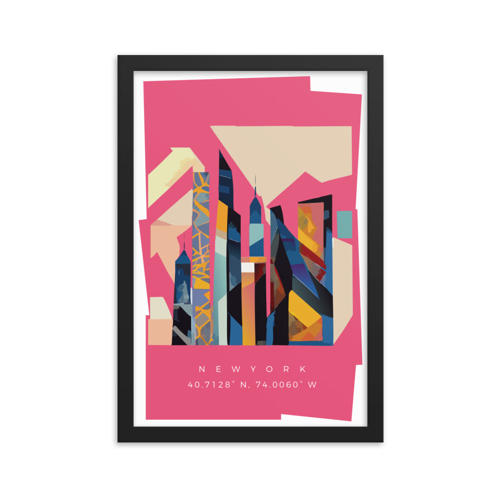 New York Skyline - Cubist Art Framed Print