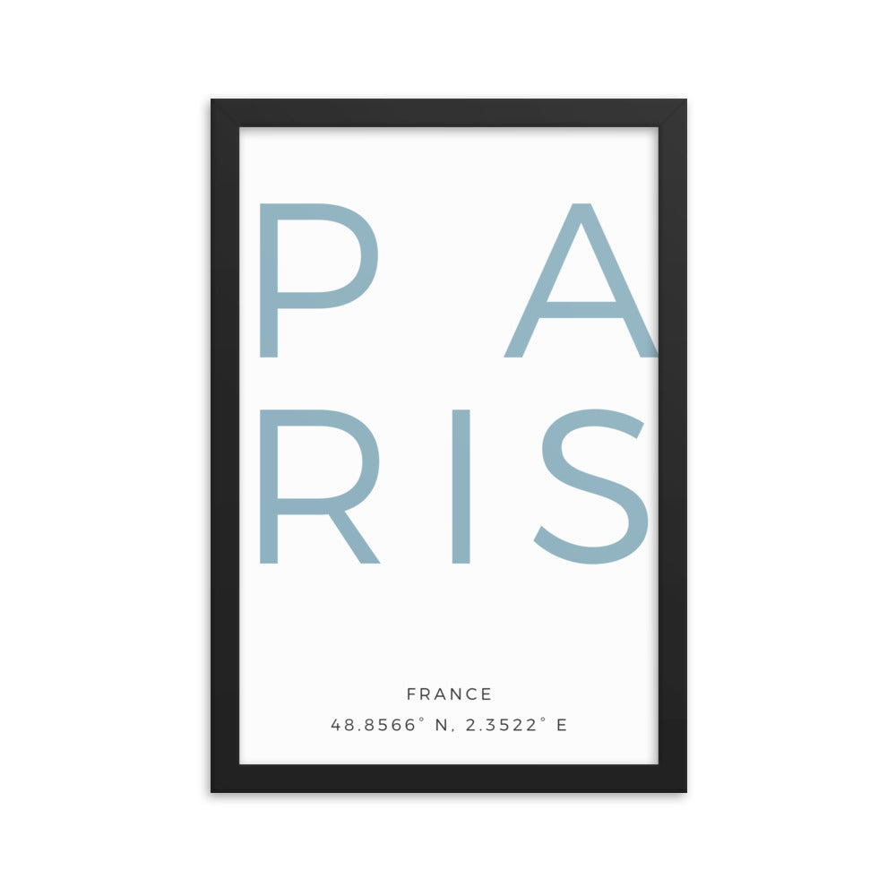 Paris - Text Framed Print
