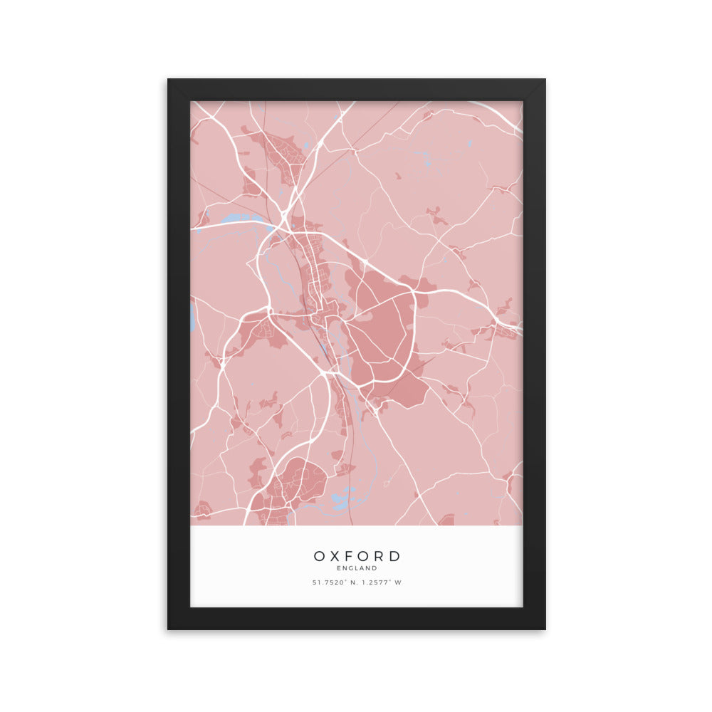 Map of Oxford - Travel Wall Art