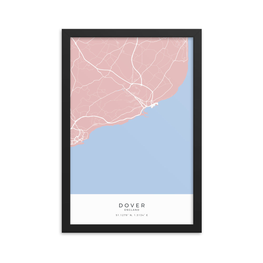 Map of Dover - Travel Wall Art
