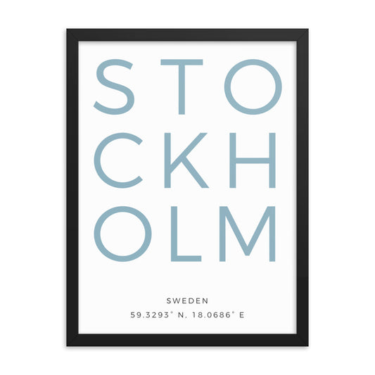 Stockholm - Text Framed Print