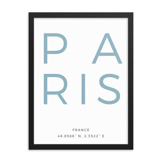 Paris - Text Framed Print