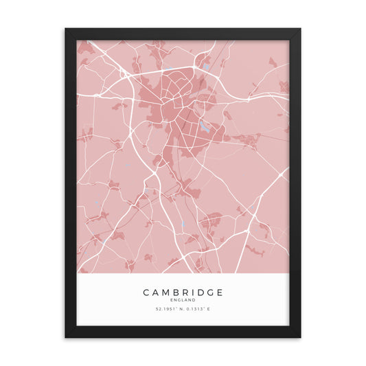 Map of Cambridge - Travel Wall Art