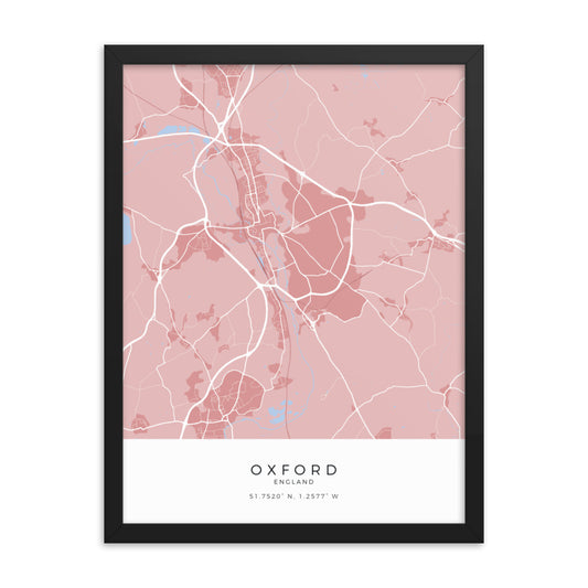 Map of Oxford - Travel Wall Art