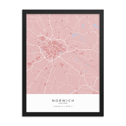 Map of Norwich - Travel Wall Art
