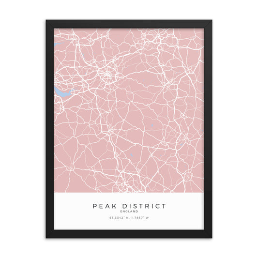 Map of the Peak District - Travel Wall Art
