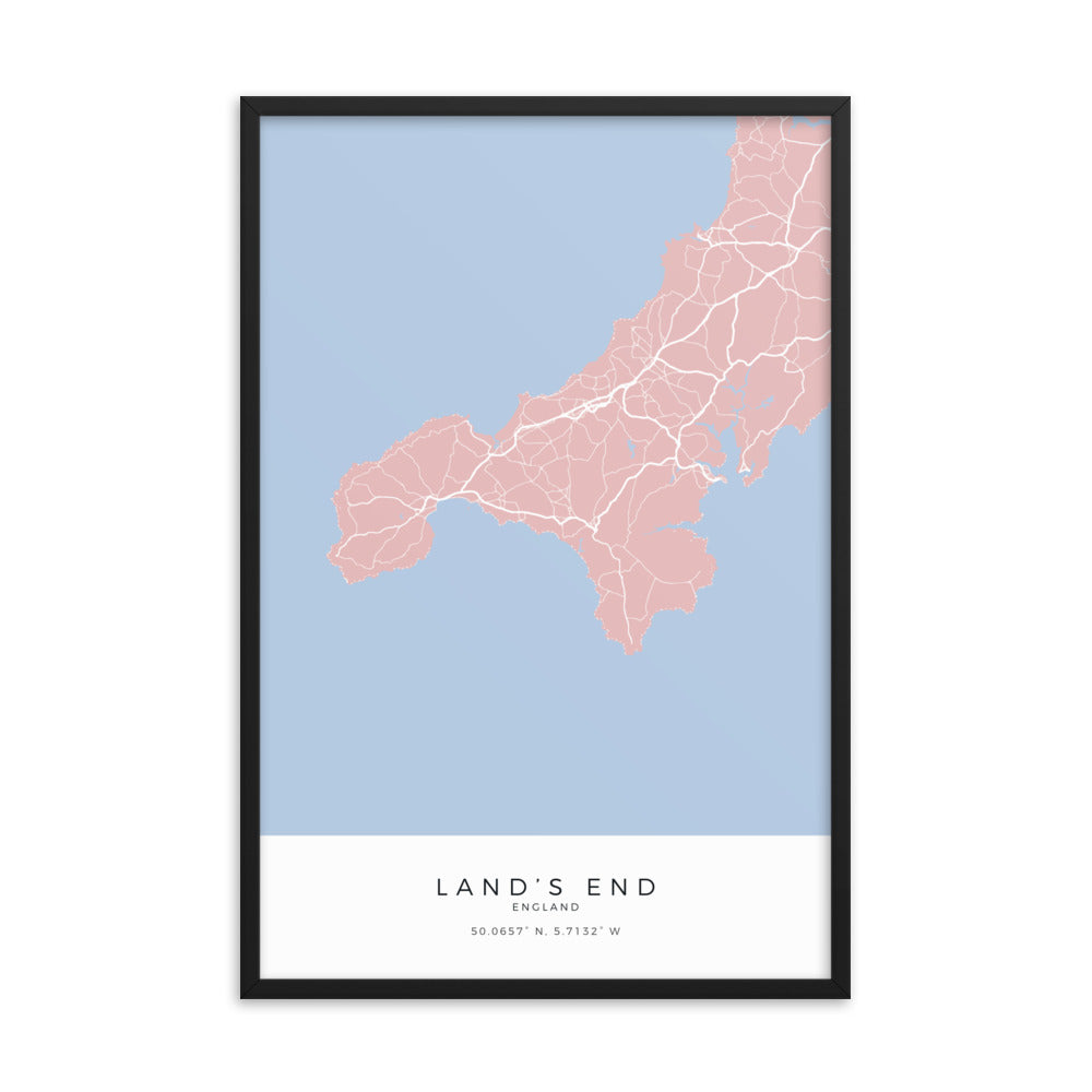 Map of Lands End - Travel Wall Art