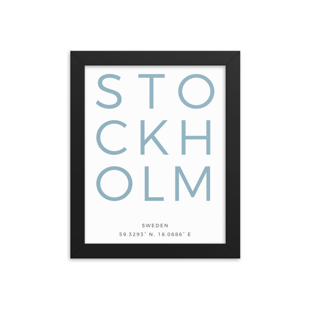 Stockholm - Text Framed Print