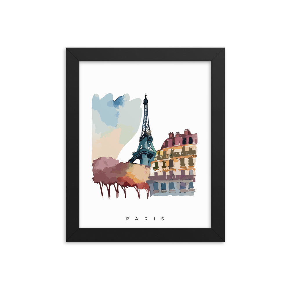 Paris - Watercolour Framed Print