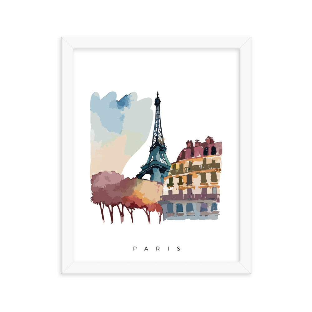 Paris - Watercolour Framed Print