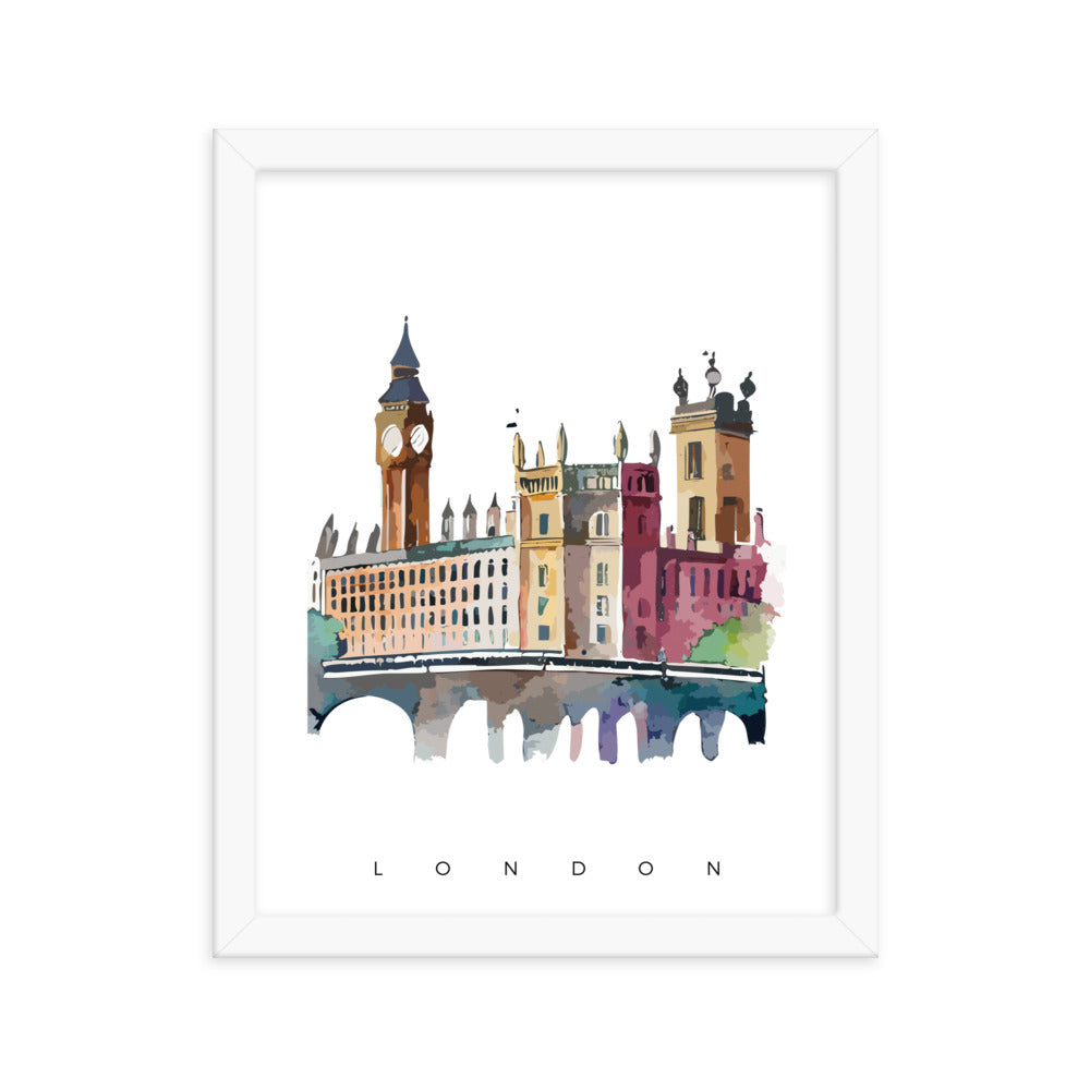 London - Watercolour Framed Print