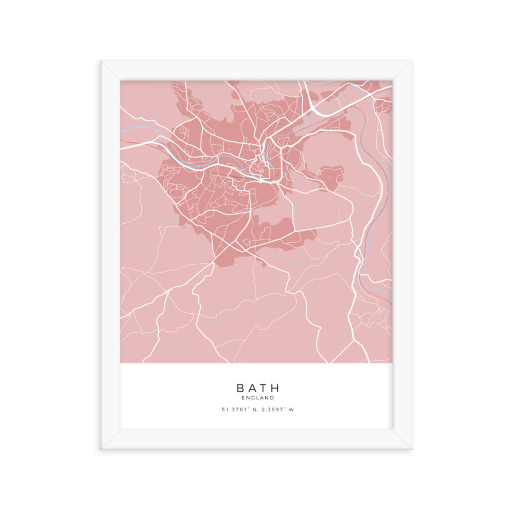Map of Bath - Travel Wall Art