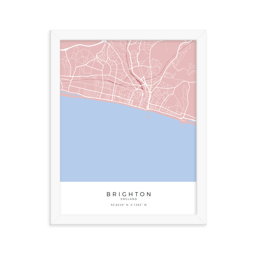 Map of Brighton - Travel Wall Art