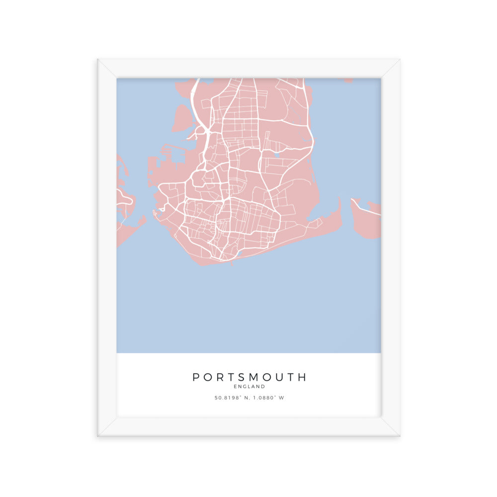 Map of Portsmouth - Travel Wall Art