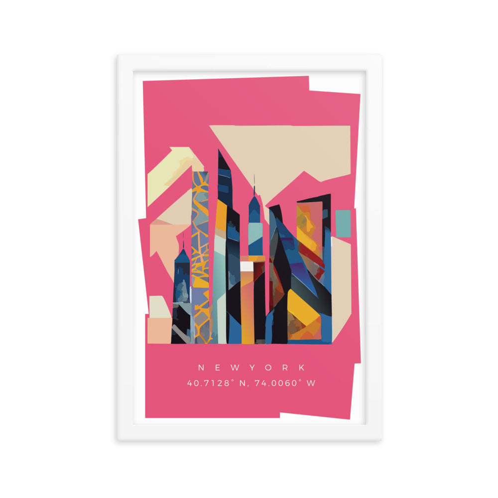 New York Skyline - Cubist Art Framed Print