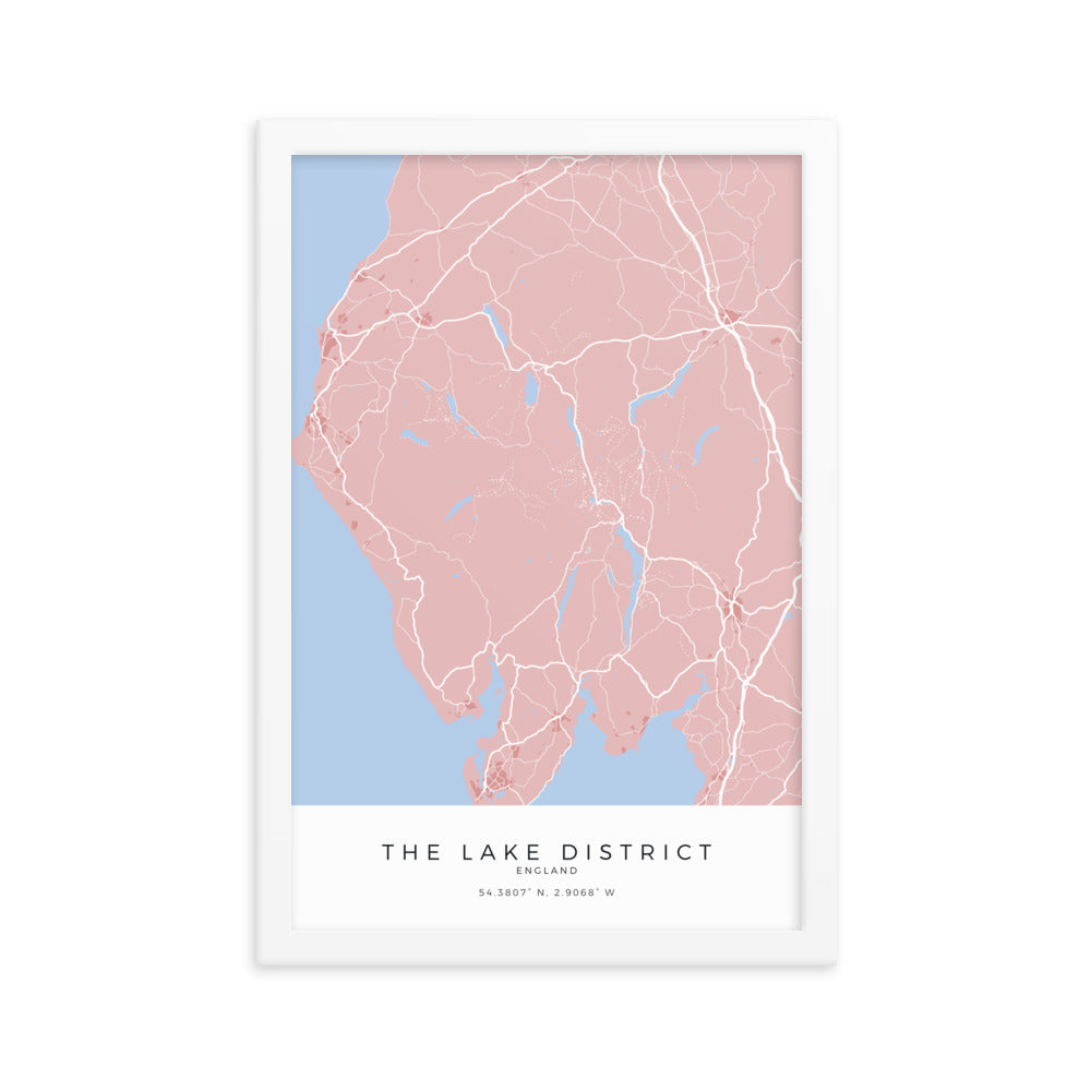 Map of the Lake District - Travel Wall Art