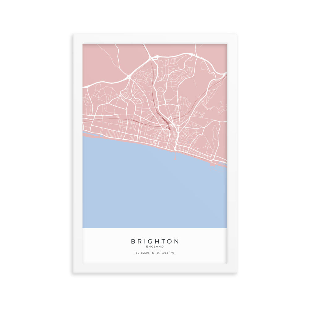 Map of Brighton - Travel Wall Art