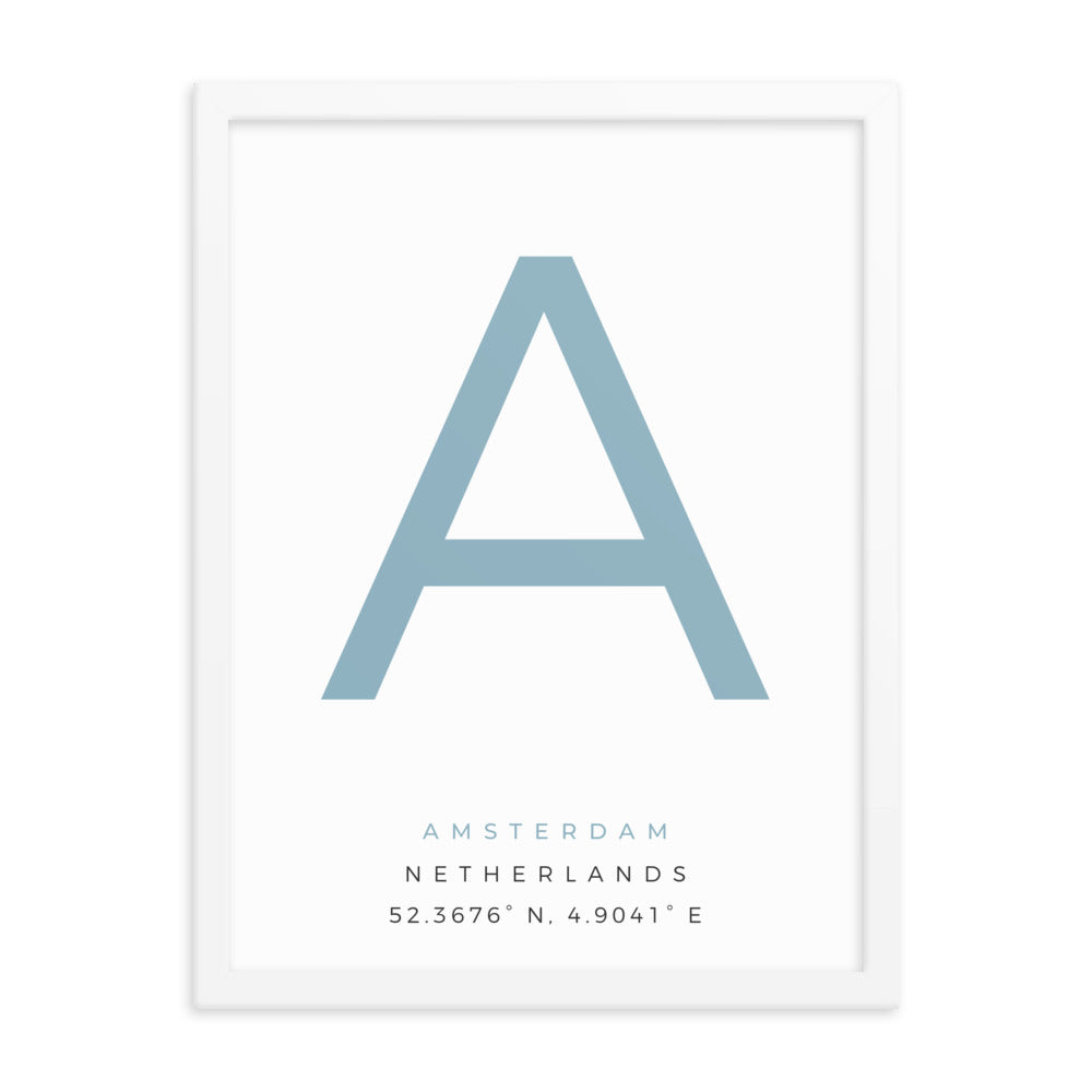 A from Amsterdam - Text Framed Print