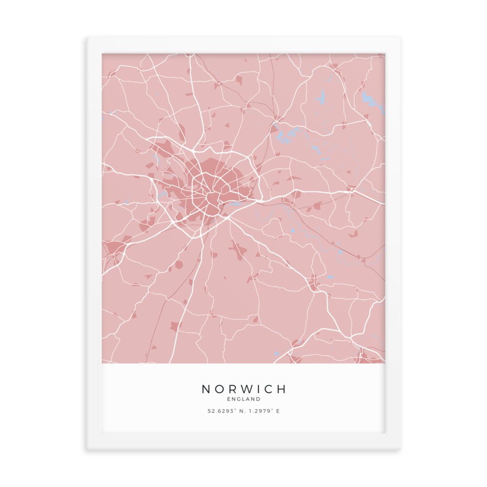 Map of Norwich - Travel Wall Art