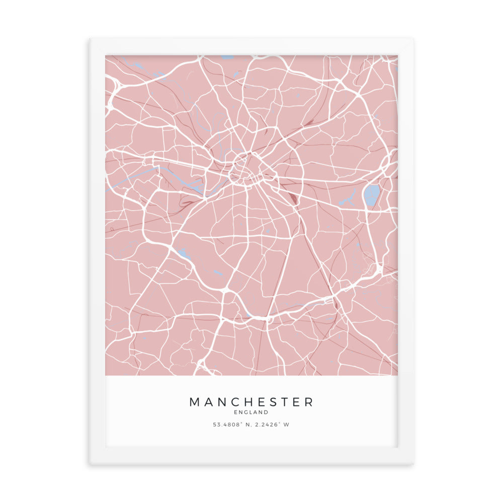 Map of Manchester - Travel Wall Art
