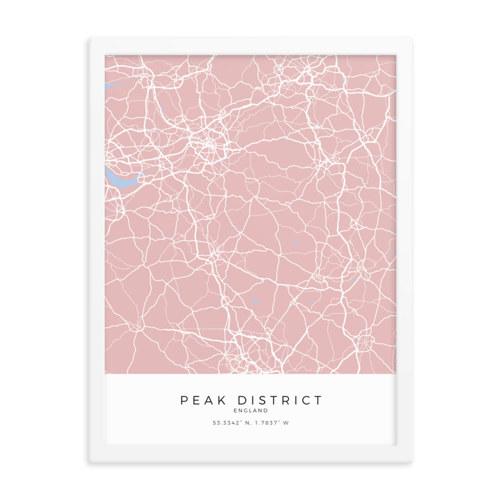 Map of the Peak District - Travel Wall Art