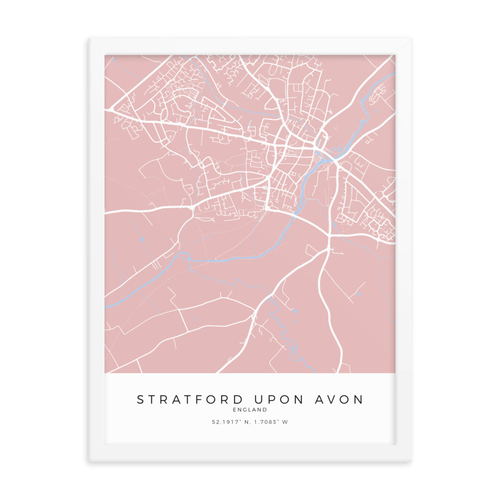Map of Stratford upon Avon - Travel Wall Art