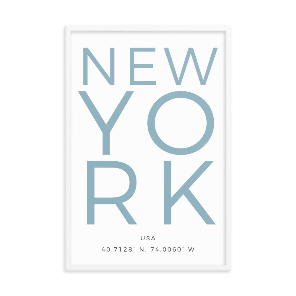 New York Text  - Framed Print