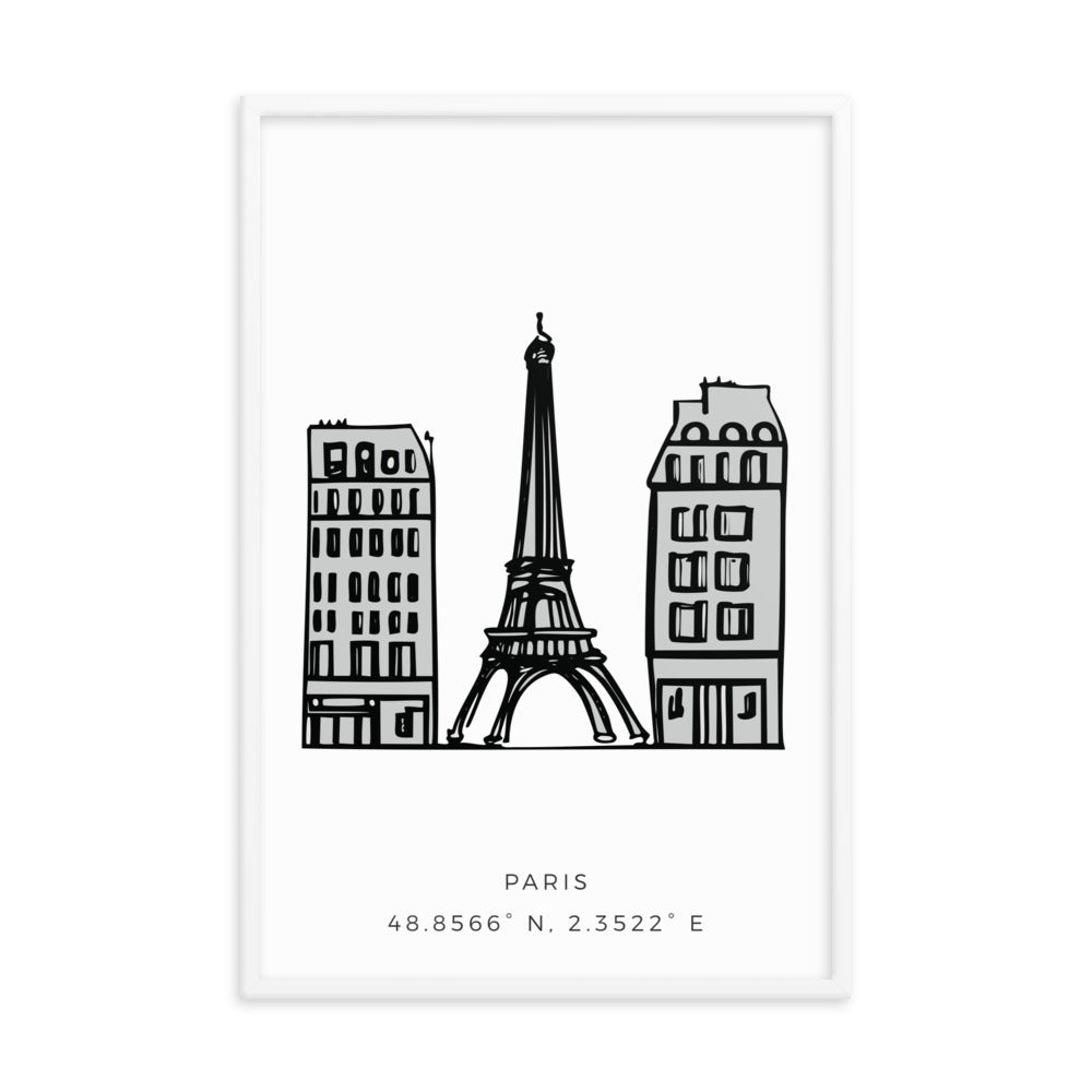 Paris - Sketched Framed Print