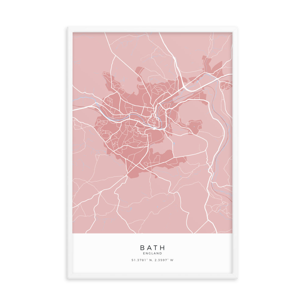 Map of Bath - Travel Wall Art