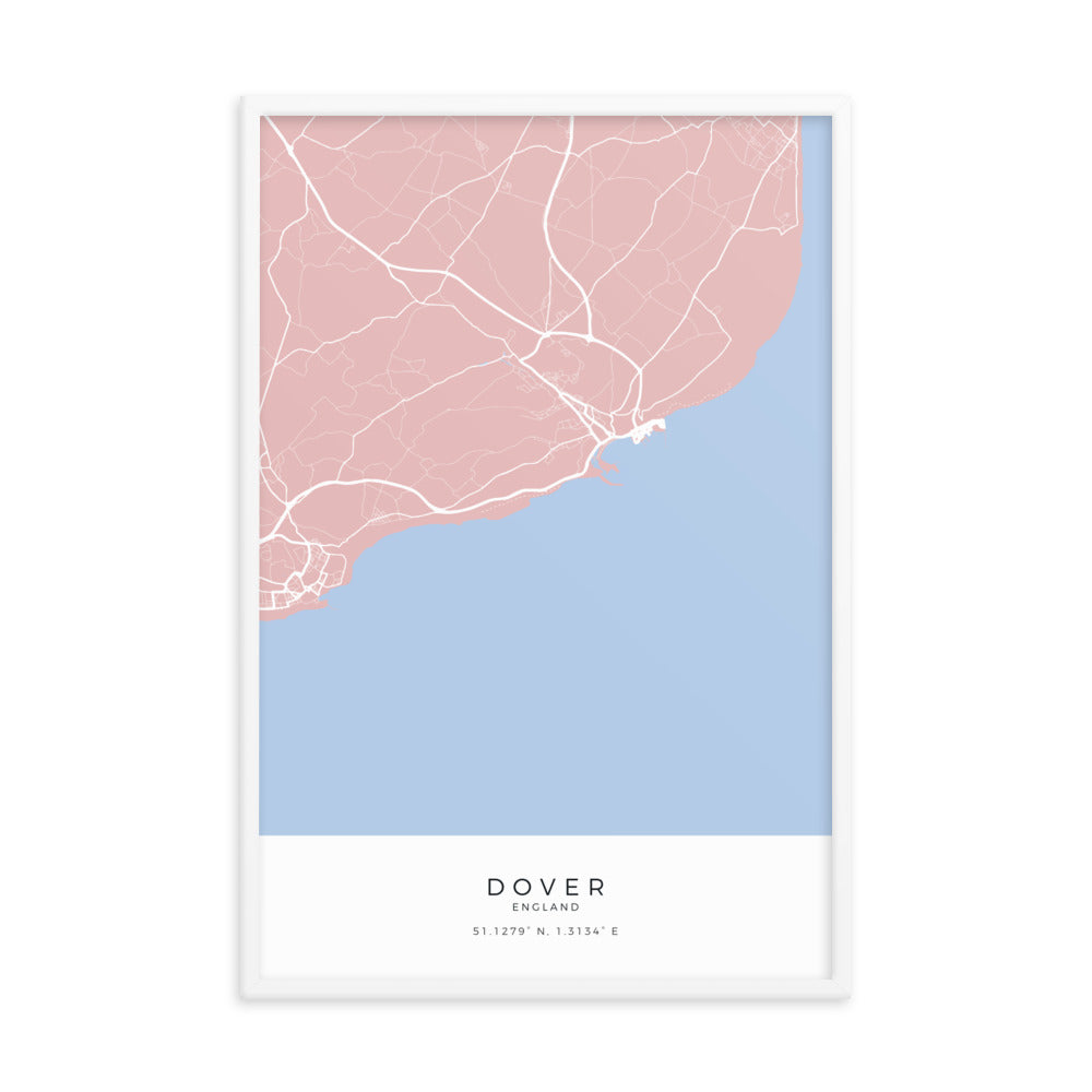 Map of Dover - Travel Wall Art
