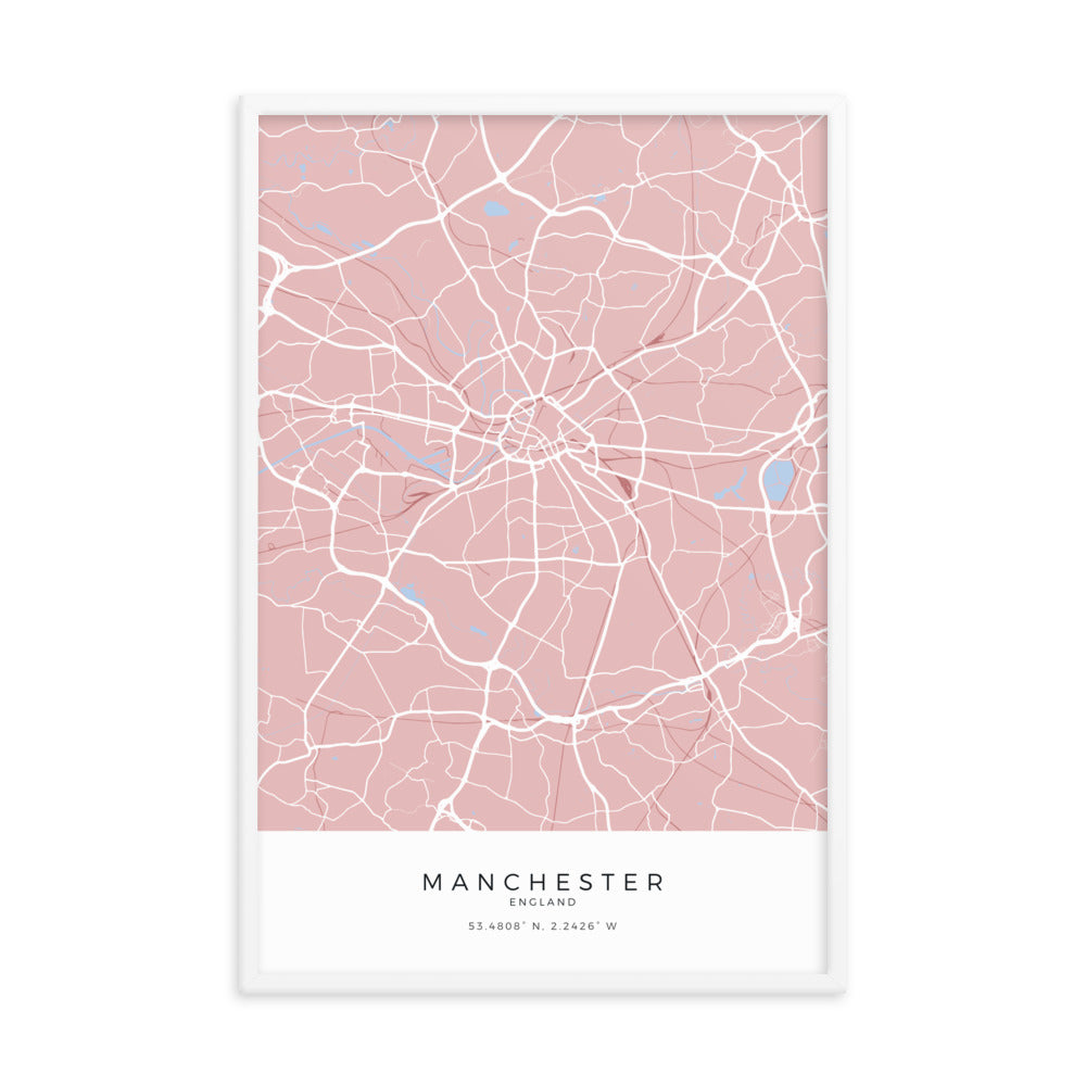 Map of Manchester - Travel Wall Art