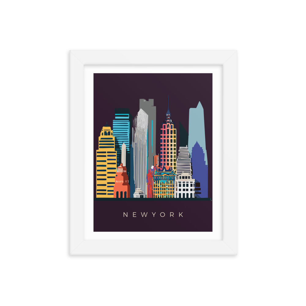 New York Skyline - Art Deco Framed Print