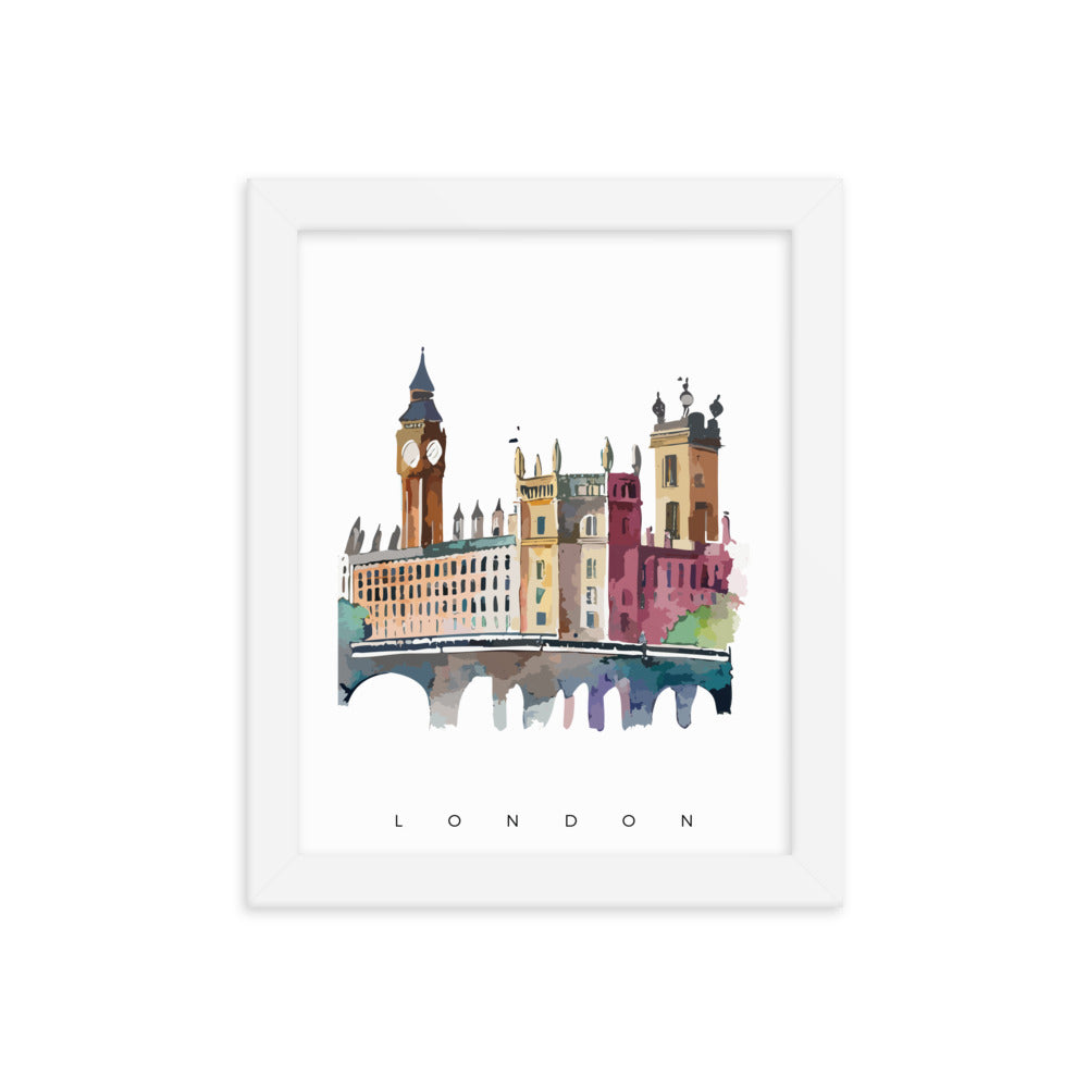 London - Watercolour Framed Print