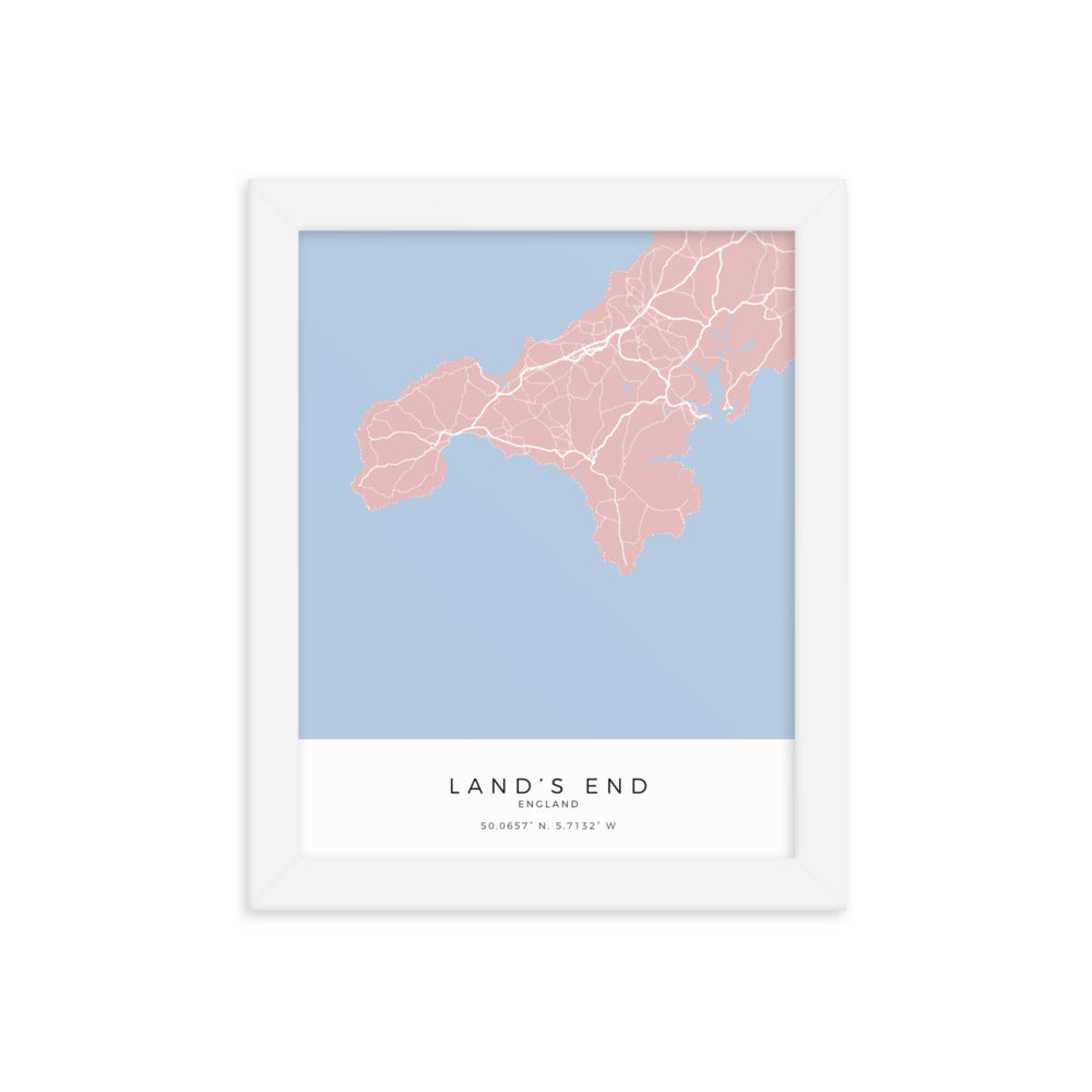 Map of Lands End - Travel Wall Art