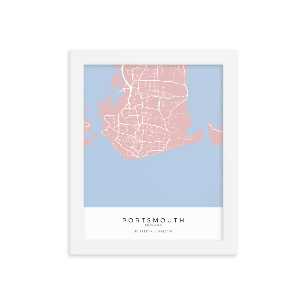 Map of Portsmouth - Travel Wall Art