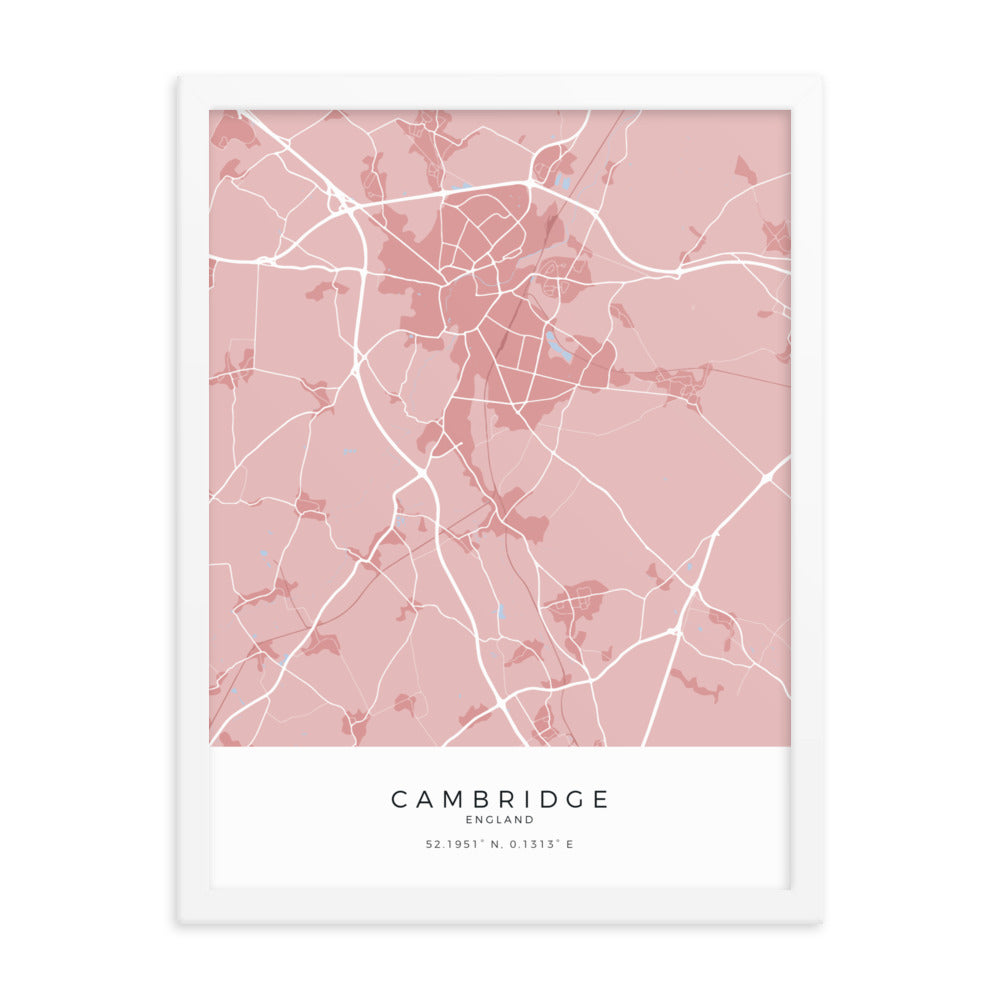 Map of Cambridge - Travel Wall Art